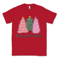Red merry christmas trees Classic Tee - CowGirlArtShop