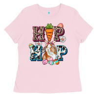 Bubblegum Pink Western hip hop bunny Easter Day Ladies Tee - CowGirlArtShop
