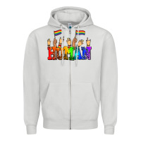 Dove Grey human with hands and pride flags Zipper Hoodie - AdoDesignShop