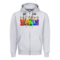 Heather Grey human with hands and pride flags Zipper Hoodie - AdoDesignShop