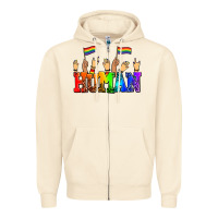 Sandshell human with hands and pride flags Zipper Hoodie - AdoDesignShop
