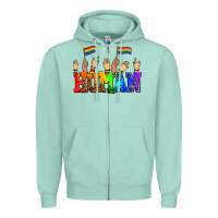 Seafoam human with hands and pride flags Zipper Hoodie - AdoDesignShop