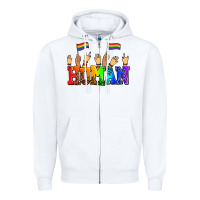 White human with hands and pride flags Zipper Hoodie - AdoDesignShop
