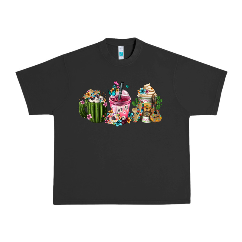 Mexican Day Of The Dead Coffee Cups Urban Heavy Tee by FaDigitalArtStudio | Teevron