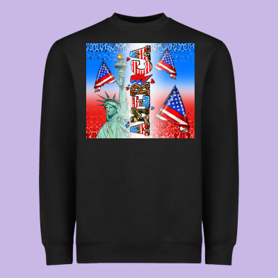 American Flag  And America Heavyweight Sweatshirt Designed By Adodesignshop