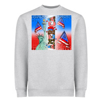 Heather Grey american flag  and america Heavyweight Sweatshirt - AdoDesignShop