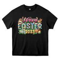 Black Happy Easter 2023 Heavy Core Tee - HowdyJamesFarm