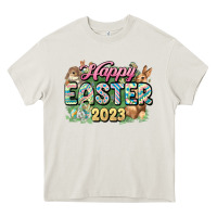 Cream Happy Easter 2023 Heavy Core Tee - HowdyJamesFarm