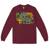 Burgundy Western Blessed Long Sleeve Tee - FaDigitalArtStudio