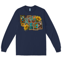 Navy Western Blessed Long Sleeve Tee - FaDigitalArtStudio