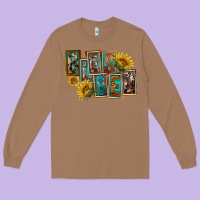 Western Blessed Long Sleeve Tee Designed By Fadigitalartstudio