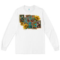 White Western Blessed Long Sleeve Tee - FaDigitalArtStudio