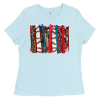 Baby Blue Baseball brushstroke Ladies Tee - HowdyJamesFarm