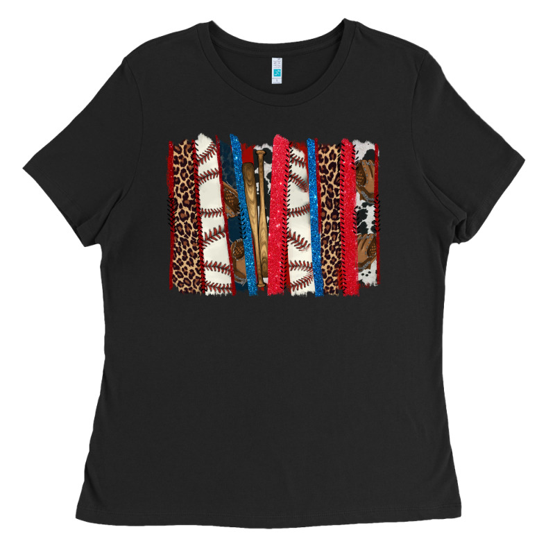 Baseball Brushstroke Ladies Tee by HowdyJamesFarm | Teevron