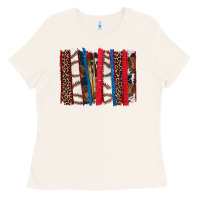 Bone Baseball brushstroke Ladies Tee - HowdyJamesFarm