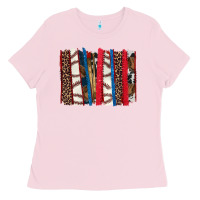 Bubblegum Pink Baseball brushstroke Ladies Tee - HowdyJamesFarm