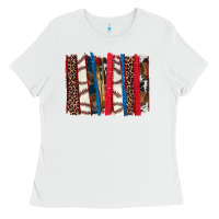 White Baseball brushstroke Ladies Tee - HowdyJamesFarm