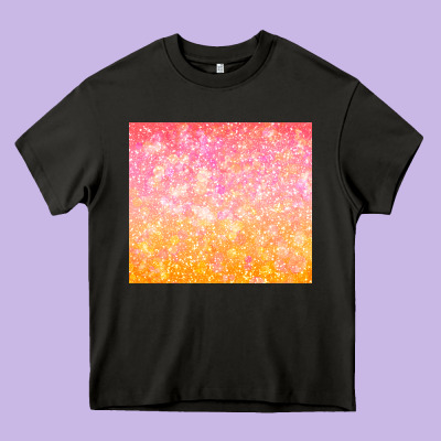 Orange Pink Ombre Glitter Heavy Core Tee Designed By Tumblerdesignbyshophia