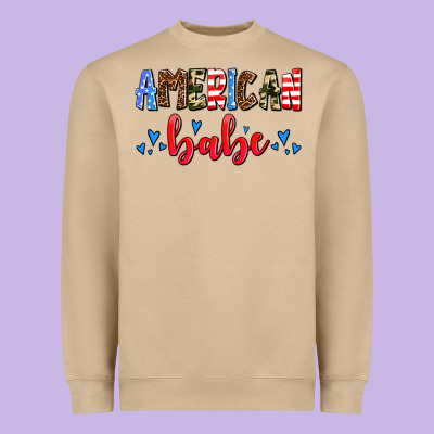 American Babe Heavyweight Sweatshirt Designed By Adodesignshop
