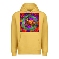 Antique Gold halloween red angus bull Premium Hoodie - LillyAllenDesigns