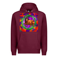 Burgundy halloween red angus bull Premium Hoodie - LillyAllenDesigns