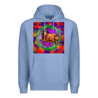 Colony Blue halloween red angus bull Premium Hoodie - LillyAllenDesigns