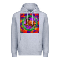 Heather Grey halloween red angus bull Premium Hoodie - LillyAllenDesigns