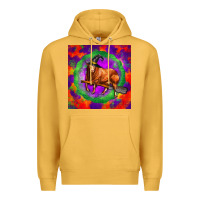 Mustard halloween red angus bull Premium Hoodie - LillyAllenDesigns