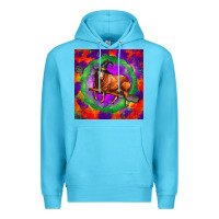 Ocean Blue halloween red angus bull Premium Hoodie - LillyAllenDesigns