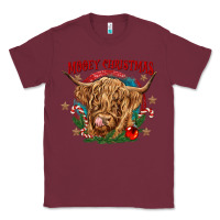 Burgundy mooey christmas Classic Tee - CowGirlArtShop