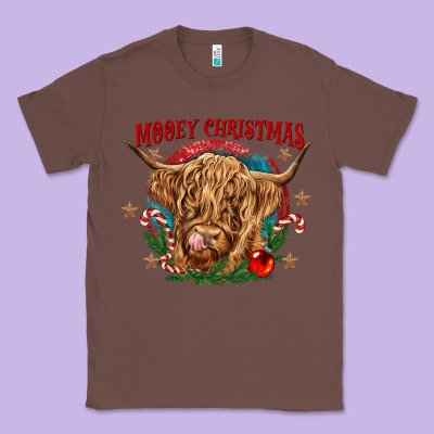 Mooey Christmas Classic Tee Designed By Cowgirlartshop