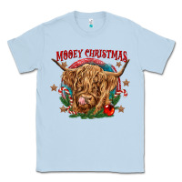 Dusty Blue mooey christmas Classic Tee - CowGirlArtShop
