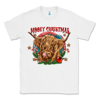 White mooey christmas Classic Tee - CowGirlArtShop