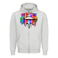 Dove Grey pride lips Zipper Hoodie - AdoDesignShop