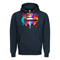Navy pride lips Zipper Hoodie - AdoDesignShop