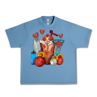 Pebble Blue Basketball Sunflower Frappe Urban Heavy Tee - FaDigitalArtStudio