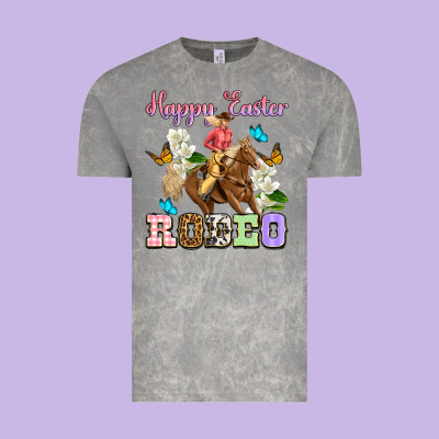 Happy Easter Rodeo Cowgirl Vintage Tee Designed By Oliviacreatesart