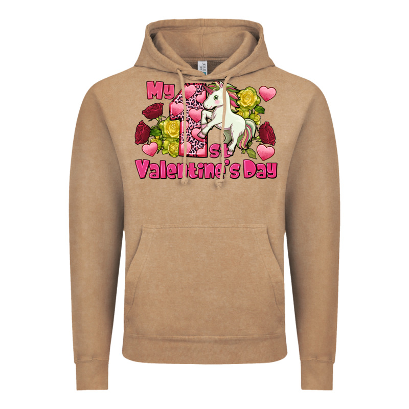 My First Valentine's Day Unicorn Vintage Hoodie by FaDigitalArtStudio | Teevron