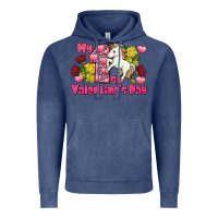 Vintage Denim My first valentine's day unicorn Vintage Hoodie - FaDigitalArtStudio