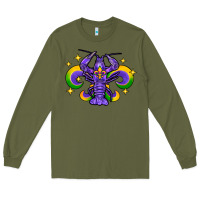 Army Green mardi gras crawfish 2 Long Sleeve Tee - FaDigitalArtStudio