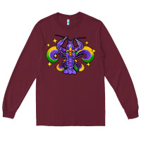 Burgundy mardi gras crawfish 2 Long Sleeve Tee - FaDigitalArtStudio