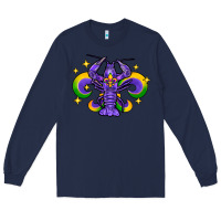 Navy mardi gras crawfish 2 Long Sleeve Tee - FaDigitalArtStudio