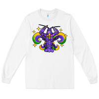 White mardi gras crawfish 2 Long Sleeve Tee - FaDigitalArtStudio