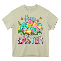 Mossy Happy Easter with eggs Easter Day Heavy Core Tee - HowdyJamesFarm