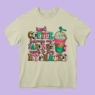 Iced Coffee Because My Sarcasm Needs To Stay Hydra Heavy Core Tee Designed By Jasminsmagicworld