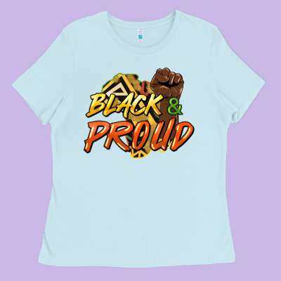 Black And Proud Ladies Tee Designed By Howdyjamesfarm
