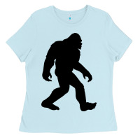 Baby Blue bigfoot in black design Ladies Tee - artisFamous