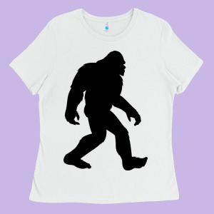 Bigfoot In Black Design Ladies Tee Designed By Artisfamous