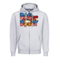 Heather Grey bad and boozy usa Zipper Hoodie - AdoDesignShop