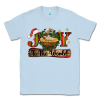 Dusty Blue joy to the world Classic Tee - CowGirlArtShop